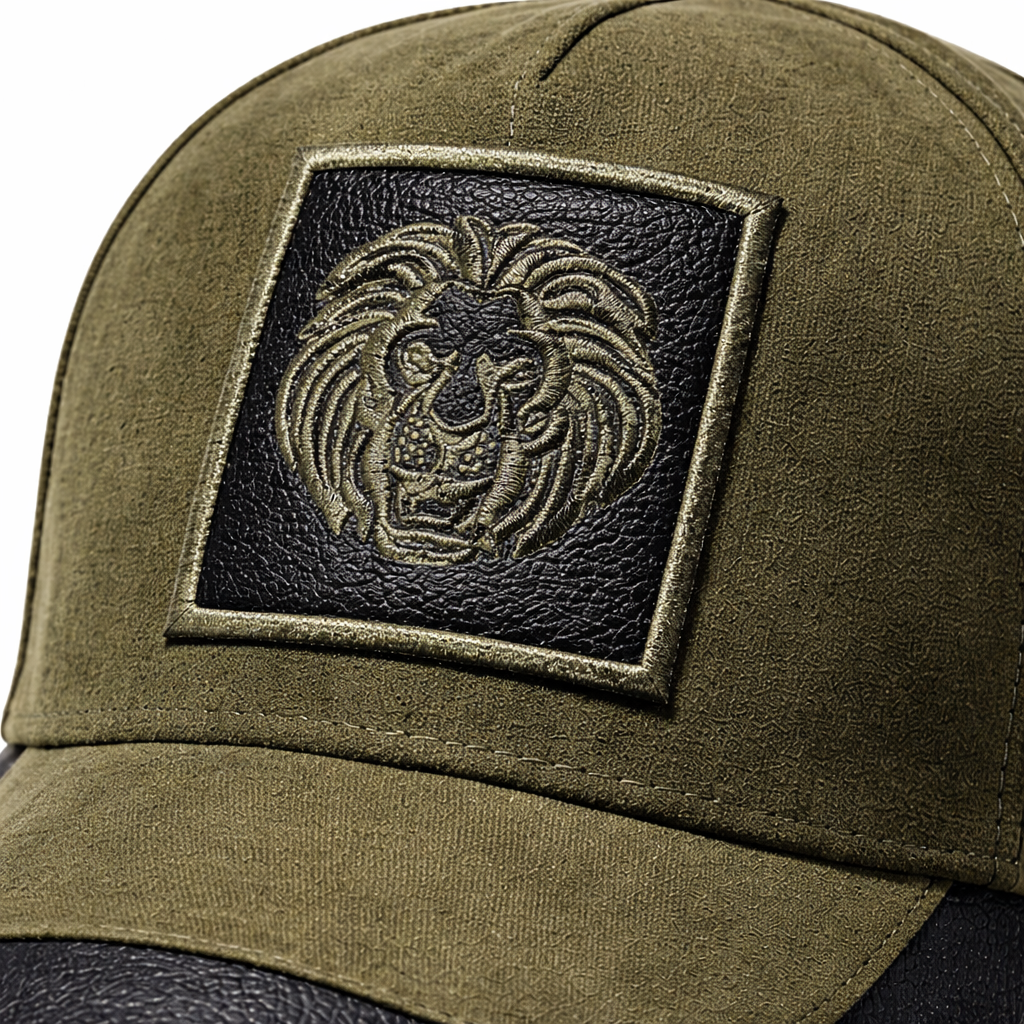 Lion Leather Look Cap