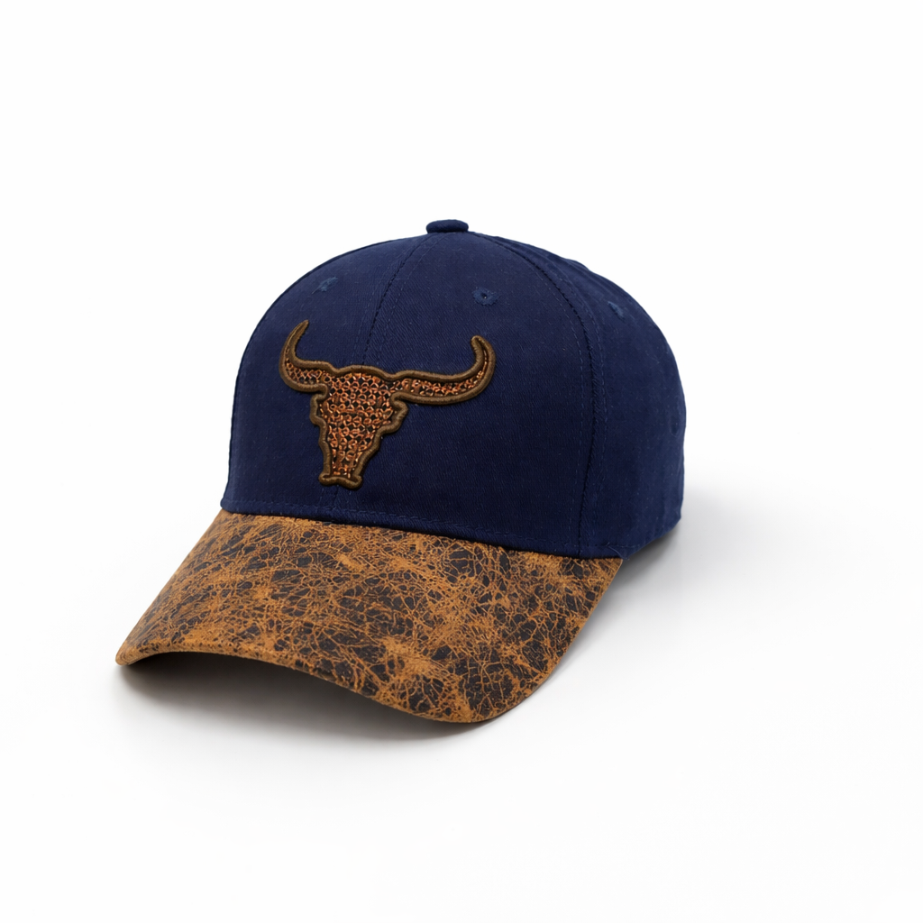 Blue Western Bull  Cap